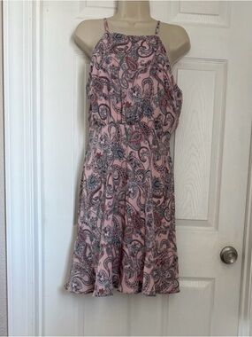Collective Concepts Blush Pink Paisley Fir & Flair Dress size Small